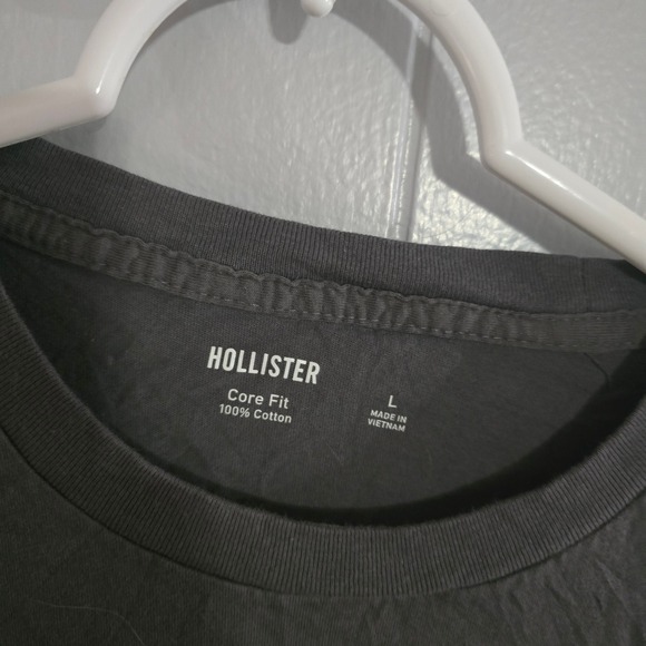 Hollister Core Fit T-Shirt Mens Large Gray Short Sleeve Embroidered Logo - Picture 3 of 7